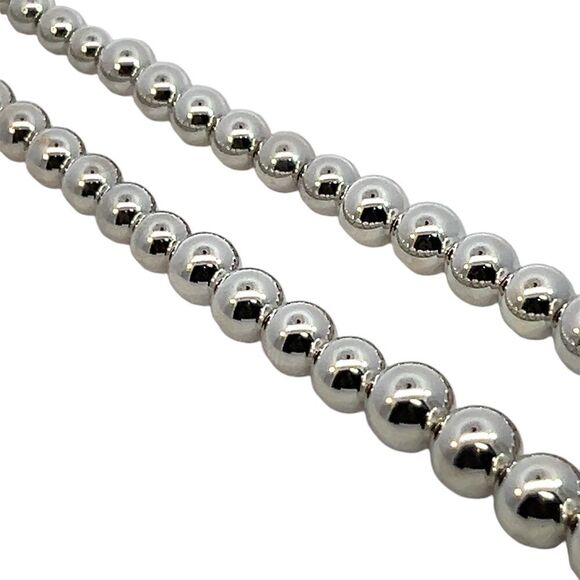 Tiffany & Co Estate Beaded Necklace 17" Sterling Silver 6-11 mm TIF702 - Picture 5 of 10